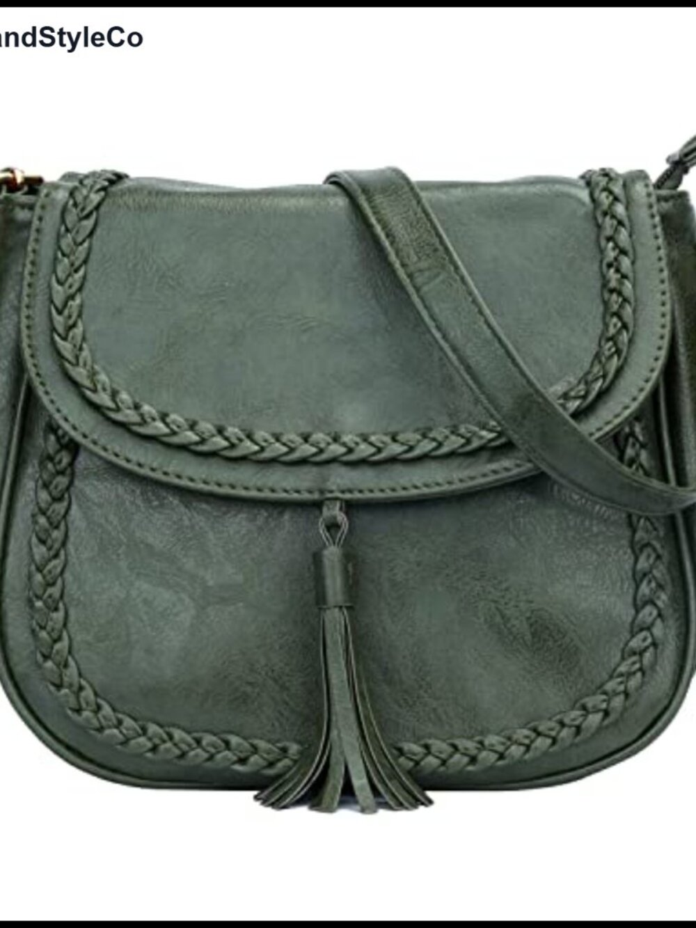 Casual Crossbody Bag for Women, Faux Leather Flap Saddle Purse with Tassel